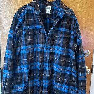 L.L. Bean Plaid Shirt in Blue and Black